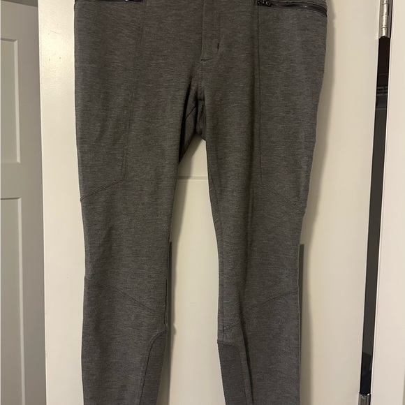 Athleta Ponte Moto Charcoal Gray Pants size 12 - Picture 3 of 8